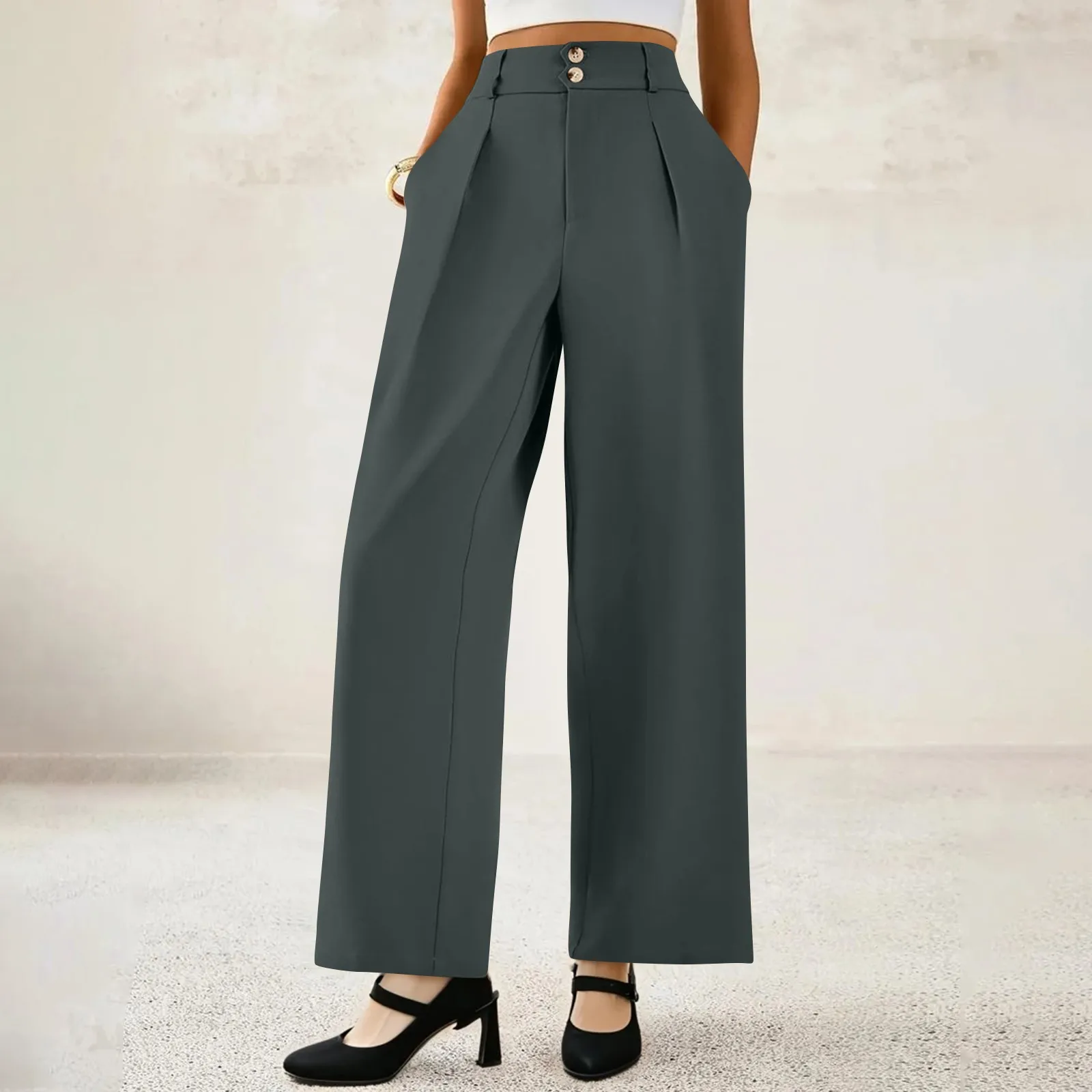 Women's Summer Formal Pants Wide-leg High-waisted Drapey Pants Casual Slimming Straight-leg Pants Trendy Loose Fit
Women's Summer Formal Pants Wide-leg High-waisted Drapey Pants Casual Slimming Straight-leg Pants Trendy Loose Fit