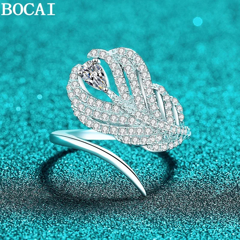 0.848 ct Moissanite S925 Silver Jewelry Exquisite And Gorgeous Banana Leaves Feathers Engagement Ring Women's Selected Gift
0.848 ct Moissanite S925 Silver Jewelry Exquisite And Gorgeous Banana Leaves Feathers Engagement Ring Women's Selected Gift