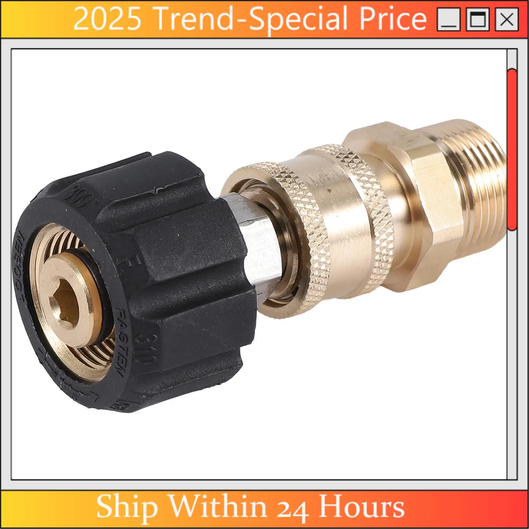 AA64 Pressure Washer Adapter Set M22 To 1/4 Inch Quick Connect Kit, M22 14Mm To 1/4 Inch Quick Connect Kit
AA64 Pressure Washer Adapter Set M22 To 1/4 Inch Quick Connect Kit, M22 14Mm To 1/4 Inch Quick Connect Kit