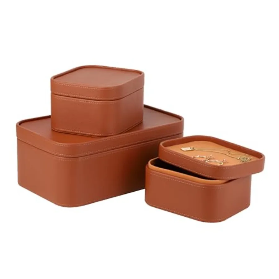 Декоративные коробки для хранения из искусственной кожи, пыленепроницаемые, с крышками и лотками, органайзеры для дома, офиса и хранения вещей.
Декоративные коробки для хранения из искусственной кожи, пыленепроницаемые, с крышками и лотками, органайзеры для дома, офиса и хранения вещей.