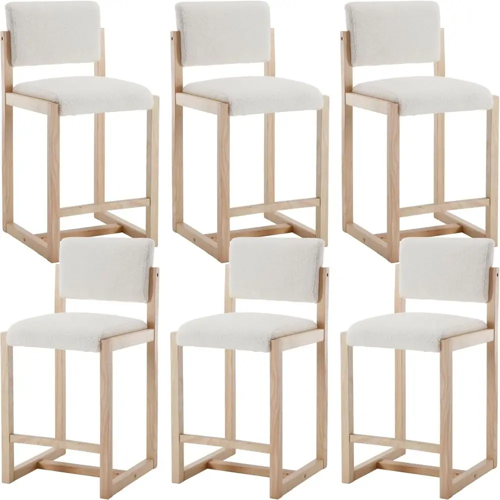 Set of 6, 26 Inch Sherpa Fabric Counter Stools with Backrest for Kitchen Island Dining Room, White
Set of 6, 26 Inch Sherpa Fabric Counter Stools with Backrest for Kitchen Island Dining Room, White