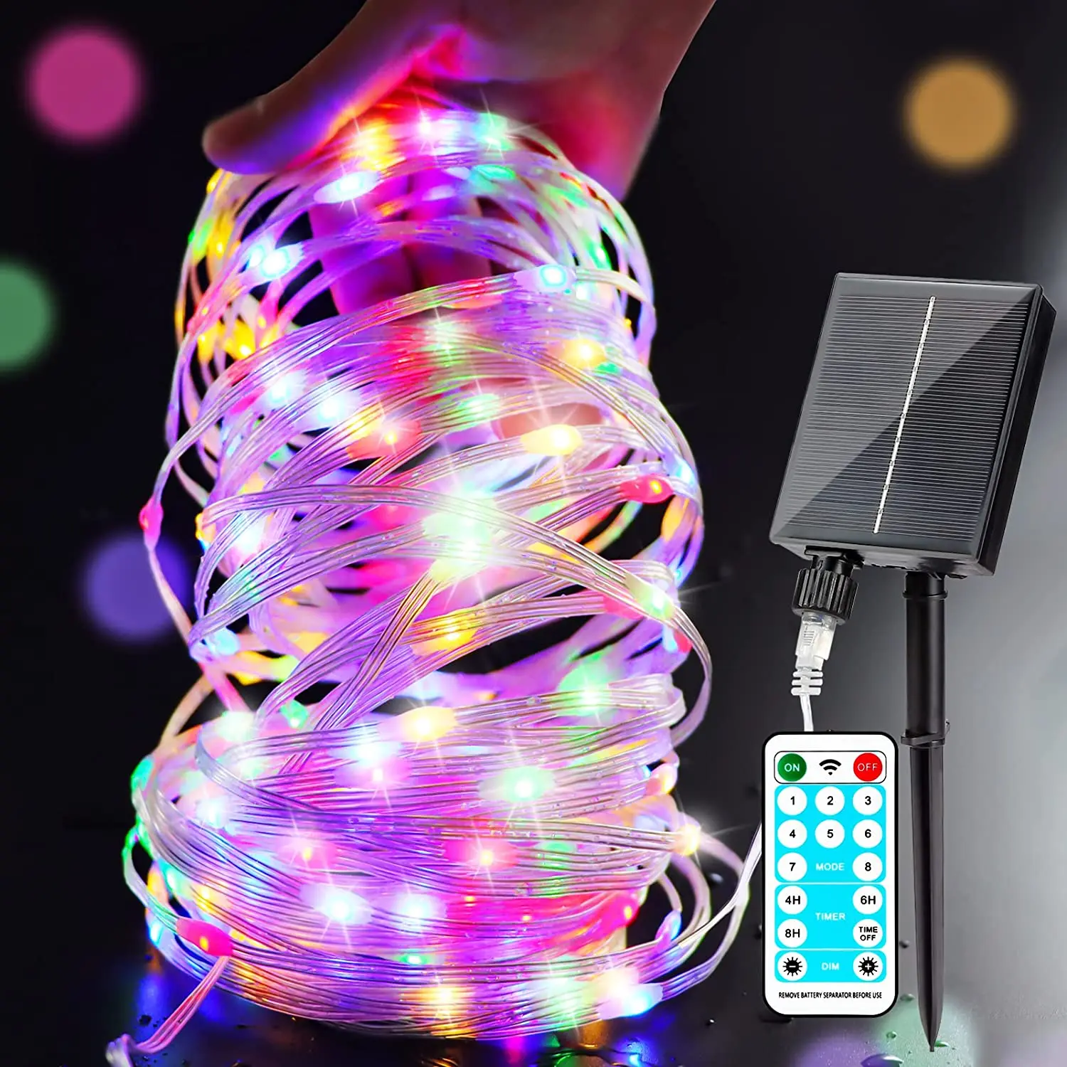Solar String Lights Outdoor Waterproof with 8 Modes Remote Control, PVC Coating Solar Lights for Patio Yard Garden Tree Party
Solar String Lights Outdoor Waterproof with 8 Modes Remote Control, PVC Coating Solar Lights for Patio Yard Garden Tree Party