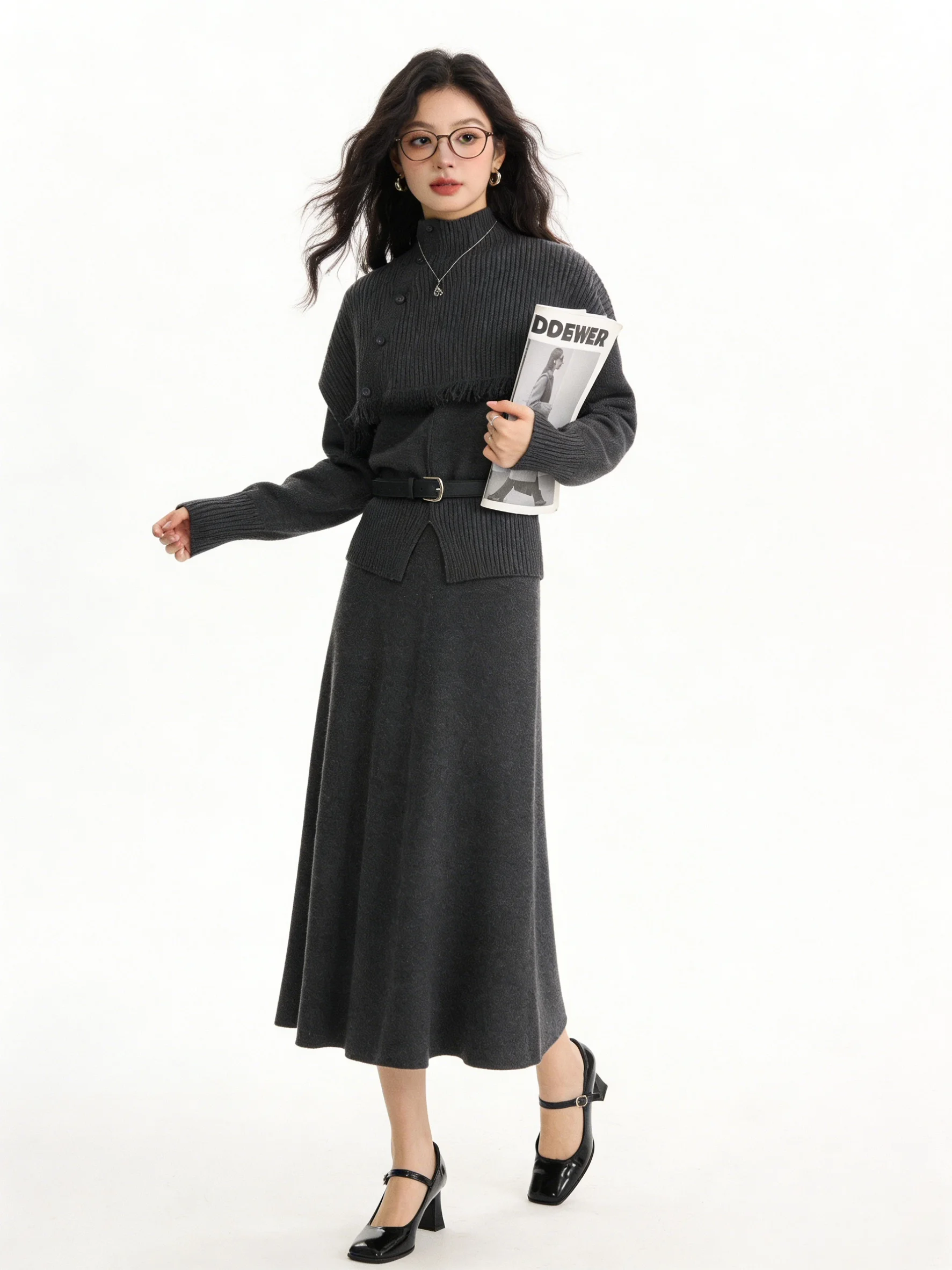 Slimming Knitwear Tassel Cape Soft Cozy Set Korean Style Spring Autumn Fashion Casual Wear High Waist Skirt Breathable Medium...
Slimming Knitwear Tassel Cape Soft Cozy Set Korean Style Spring Autumn Fashion Casual Wear High Waist Skirt Breathable Medium...