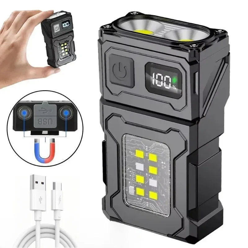 Портативный светодиодный фонарик COB Work Light, перезаряжаемый 180° ° Регулируемый угол, сильный магнит, брелок, светильник, сигнальная лампа для кемпинга
Портативный светодиодный фонарик COB Work Light, перезаряжаемый 180° ° Регулируемый угол, сильный магнит, брелок, светильник, сигнальная лампа для кемпинга