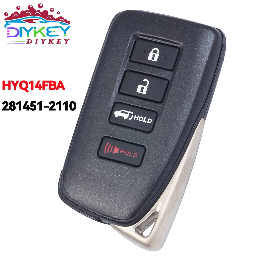 DIYKEY 4 Buttons HYQ14FBA 281451-2110 For Lexus LX570 NX200t NX300h 2015 2016 2017 2018 2019 Smart Key Remote 314.3MHz Fob
DIYKEY 4 Buttons HYQ14FBA 281451-2110 For Lexus LX570 NX200t NX300h 2015 2016 2017 2018 2019 Smart Key Remote 314.3MHz Fob