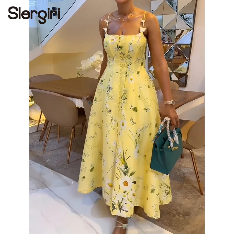 Slergiri Floral Print Butterfly Cami Dress Women Fashion New 2026 Summer Button Front Vacation Party Casual Big Swing Long Dress
Slergiri Floral Print Butterfly Cami Dress Women Fashion New 2026 Summer Button Front Vacation Party Casual Big Swing Long Dress