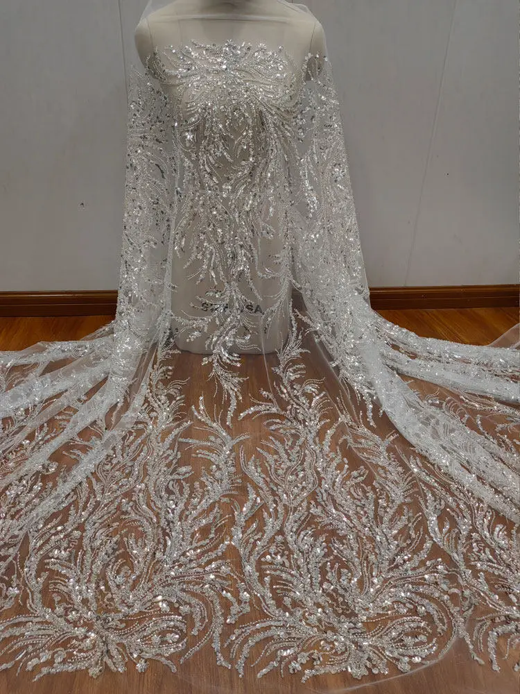 Luxurious DIY Silver Sequin Embroidered Flower Lace Tulle Accessories for Wedding and Evening Dresses Clothing Decoration
Luxurious DIY Silver Sequin Embroidered Flower Lace Tulle Accessories for Wedding and Evening Dresses Clothing Decoration