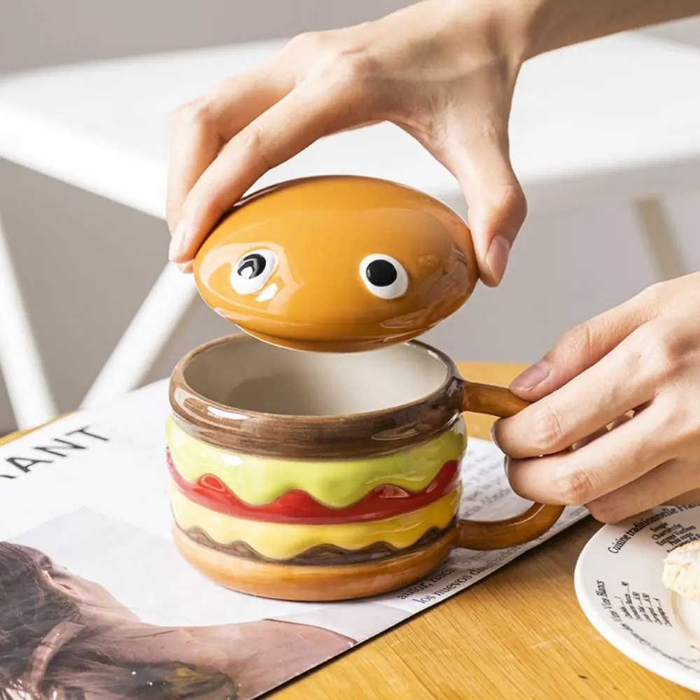 Cartoon Hamburger Coffee Mugs Heat Resistant Anti-scald Creative Ceramic Cup Comfortable Grip Ornament Cute Hamburger Drinkware
Cartoon Hamburger Coffee Mugs Heat Resistant Anti-scald Creative Ceramic Cup Comfortable Grip Ornament Cute Hamburger Drinkware