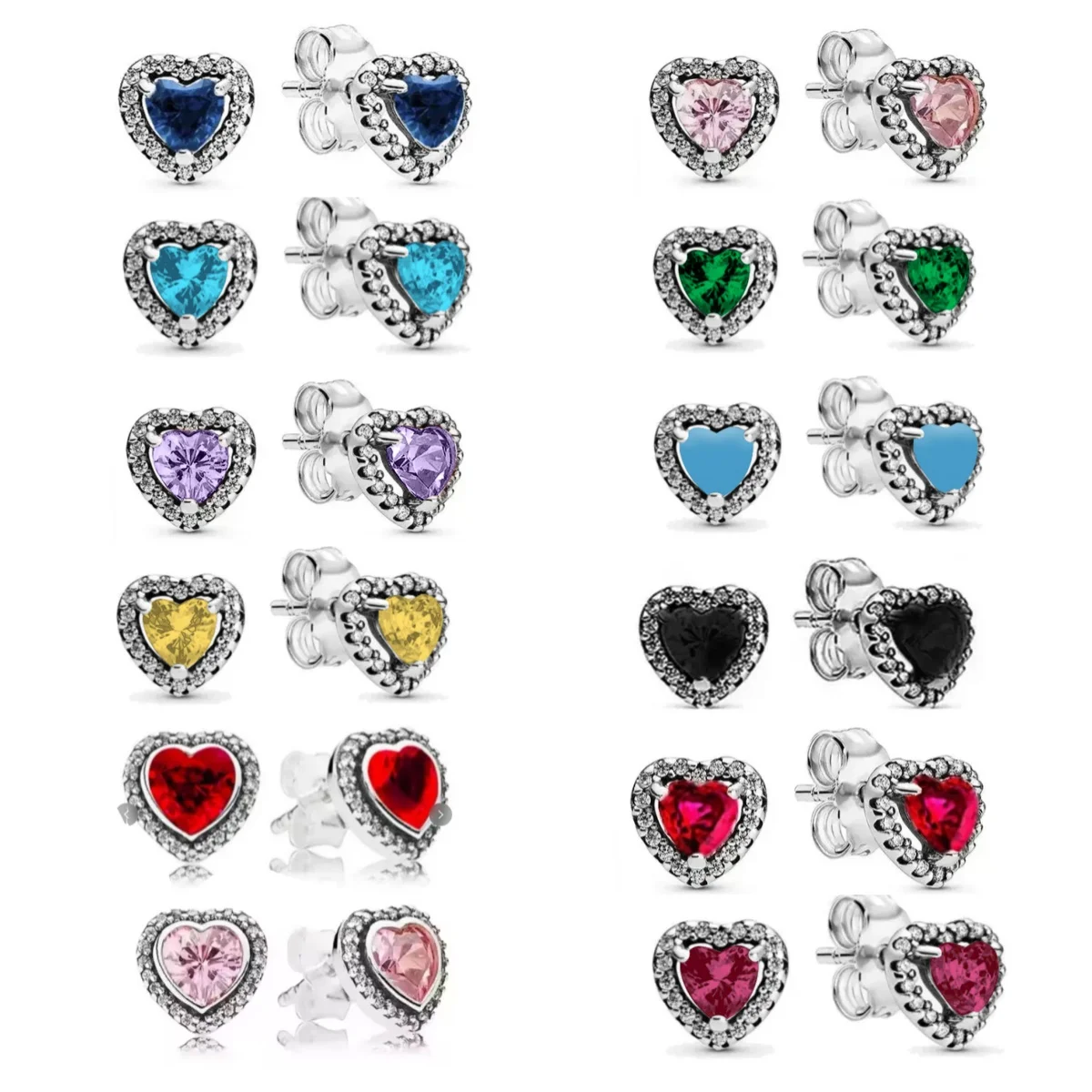 European Rainbow Heart Earrings 925 Pure Silver Sparkling Love Zircon Earrings Valentine's Day Exquisite Jewelry Gift
European Rainbow Heart Earrings 925 Pure Silver Sparkling Love Zircon Earrings Valentine's Day Exquisite Jewelry Gift