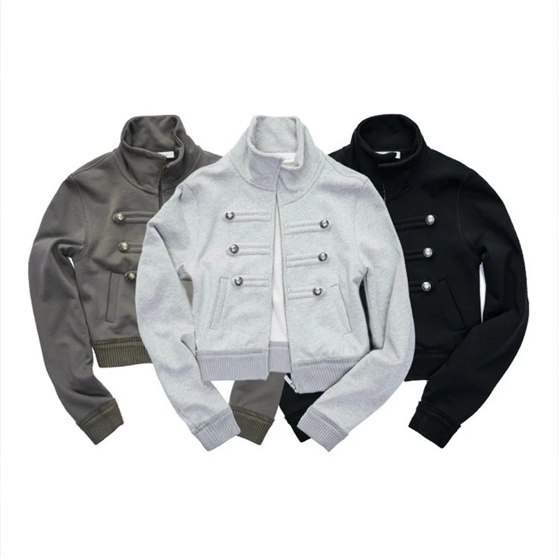American style trendy high street fashion button up semi high neck jacket top retro popular comfortable versatile jacket top emo
American style trendy high street fashion button up semi high neck jacket top retro popular comfortable versatile jacket top emo