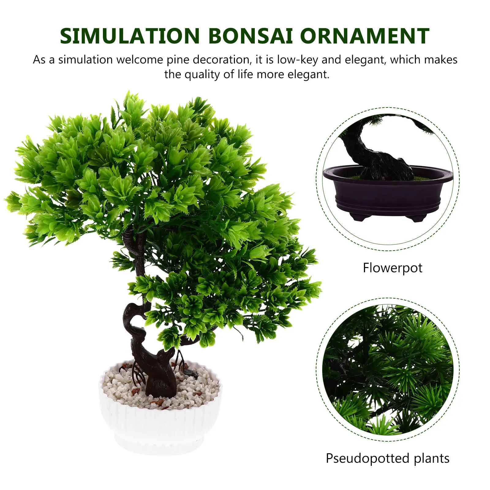 Artificial Welcome Pine Bonsai Realistic Potted Plant Elegant Home Office Table Decoration Simulated Bonsai Ornament
Artificial Welcome Pine Bonsai Realistic Potted Plant Elegant Home Office Table Decoration Simulated Bonsai Ornament