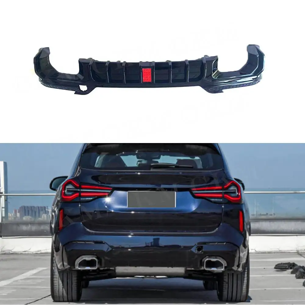 Gloss Black Rear Bumper Diffuser Lip OO-OO With LED Light Rear Lip Diffuser Splitters Spoiler for BMW X3 G01 G08 M Sport 2022+
Gloss Black Rear Bumper Diffuser Lip OO-OO With LED Light Rear Lip Diffuser Splitters Spoiler for BMW X3 G01 G08 M Sport 2022+