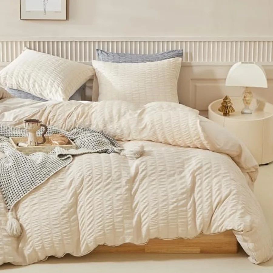 Duvet Cover Set Size 3pcs Washed Microfiber Bedding Set Soft Breathable Striped Textured Seersucker Duvet Cover with Zipper Clo
Duvet Cover Set Size 3pcs Washed Microfiber Bedding Set Soft Breathable Striped Textured Seersucker Duvet Cover with Zipper Clo