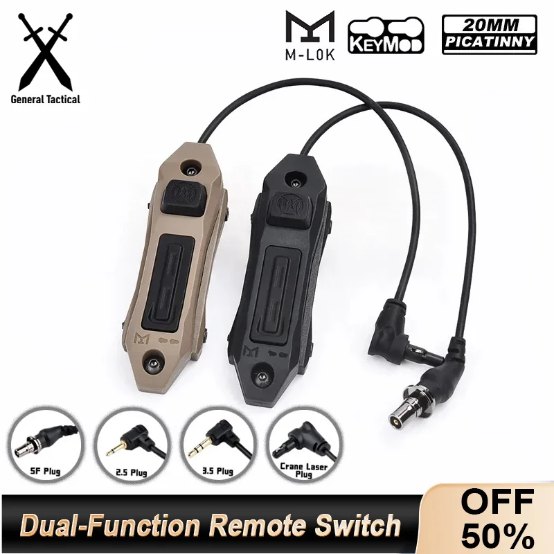 WADSN Dual Function Remote Pressure Switch Crane 2.5MM 3.5MM SF Plug Button For DBAL PEQ15 MAWL M300 M600 Hunting Scout Light
WADSN Dual Function Remote Pressure Switch Crane 2.5MM 3.5MM SF Plug Button For DBAL PEQ15 MAWL M300 M600 Hunting Scout Light