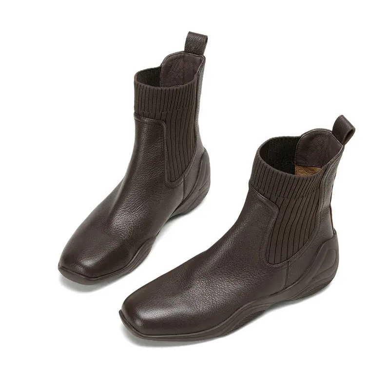 New Flat Bottom Knitted Women Boots 100% Genuine Leather Ankle-length Boots Comfortable Soft Party Shoes
New Flat Bottom Knitted Women Boots 100% Genuine Leather Ankle-length Boots Comfortable Soft Party Shoes