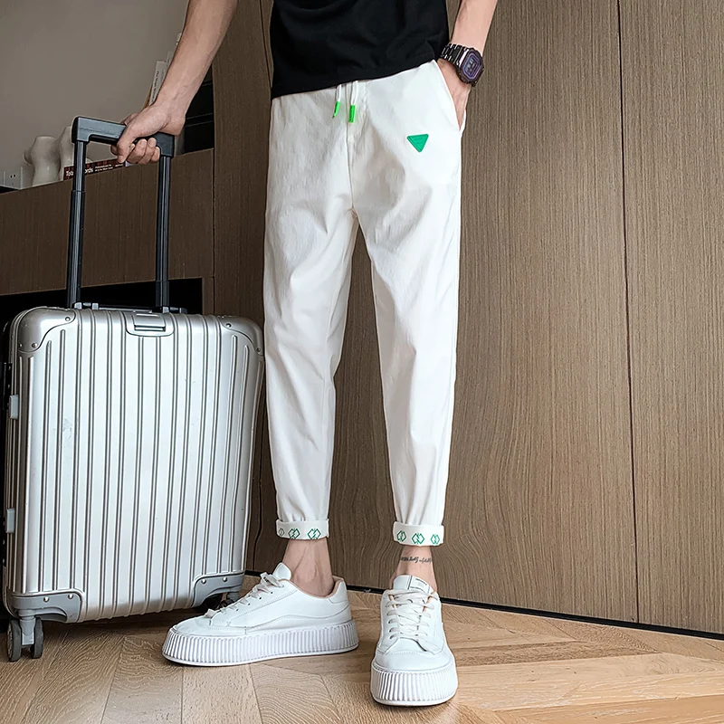 Slim Fit Spor Casual Pants for Men 27 Size Turn up Cuff Nine Points Youthful Sle mid Waist Straight Tube Summer Thin
Slim Fit Spor Casual Pants for Men 27 Size Turn up Cuff Nine Points Youthful Sle mid Waist Straight Tube Summer Thin