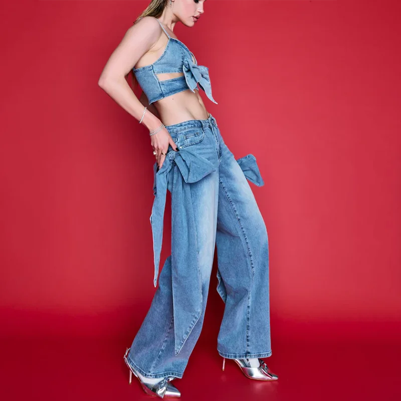 Широкие брюки с высокой талией и узлом-бабочкой, потертые джинсы, дизайн, утягивающие женские джинсовые брюки, модные китайские брюки
Широкие брюки с высокой талией и узлом-бабочкой, потертые джинсы, дизайн, утягивающие женские джинсовые брюки, модные китайские брюки