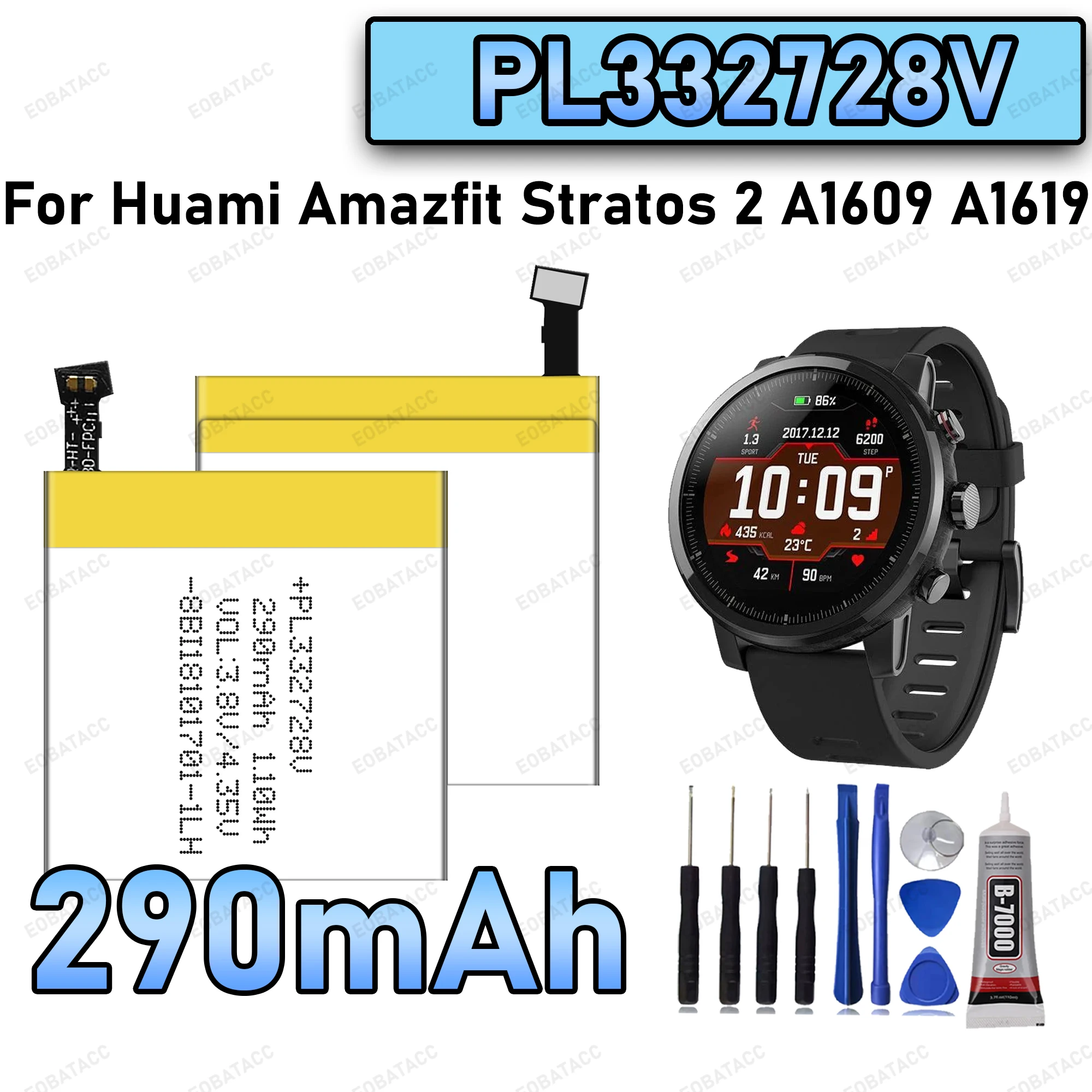 100% New Zero Cycle PL332728V Battery For Huami Amazfit Stratos 2 A1609/A1619 Smart Watch Bateria +Free Tools
100% New Zero Cycle PL332728V Battery For Huami Amazfit Stratos 2 A1609/A1619 Smart Watch Bateria +Free Tools