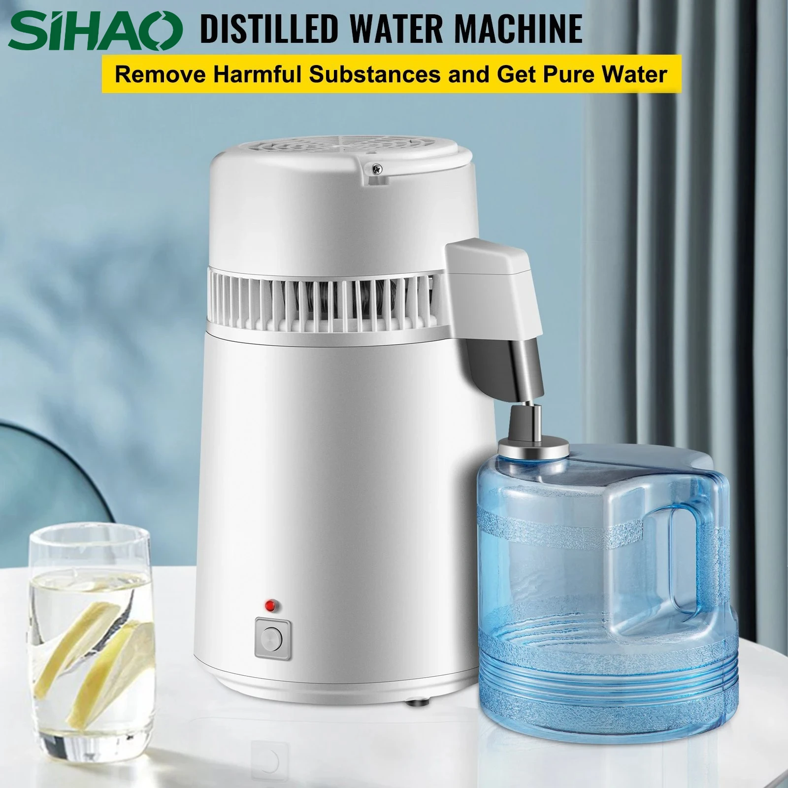 SIHAO 4L Water Distiller Purifier Filter White 1 L/H Distilling Speed Dispenser Drinking Bottle for Dental/Medical/Home Use
SIHAO 4L Water Distiller Purifier Filter White 1 L/H Distilling Speed Dispenser Drinking Bottle for Dental/Medical/Home Use