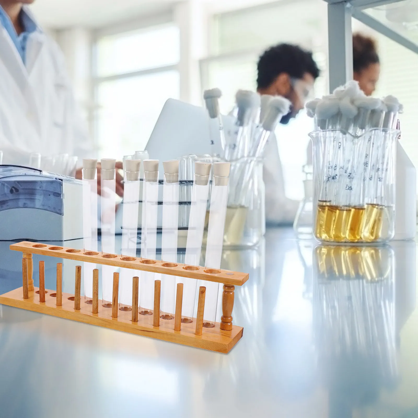 1 set Wooden Test Tube Rack Set Glass Tubes With Stopper High Transparency Lab Science Experiment Equipment For School Kids
1 set Wooden Test Tube Rack Set Glass Tubes With Stopper High Transparency Lab Science Experiment Equipment For School Kids