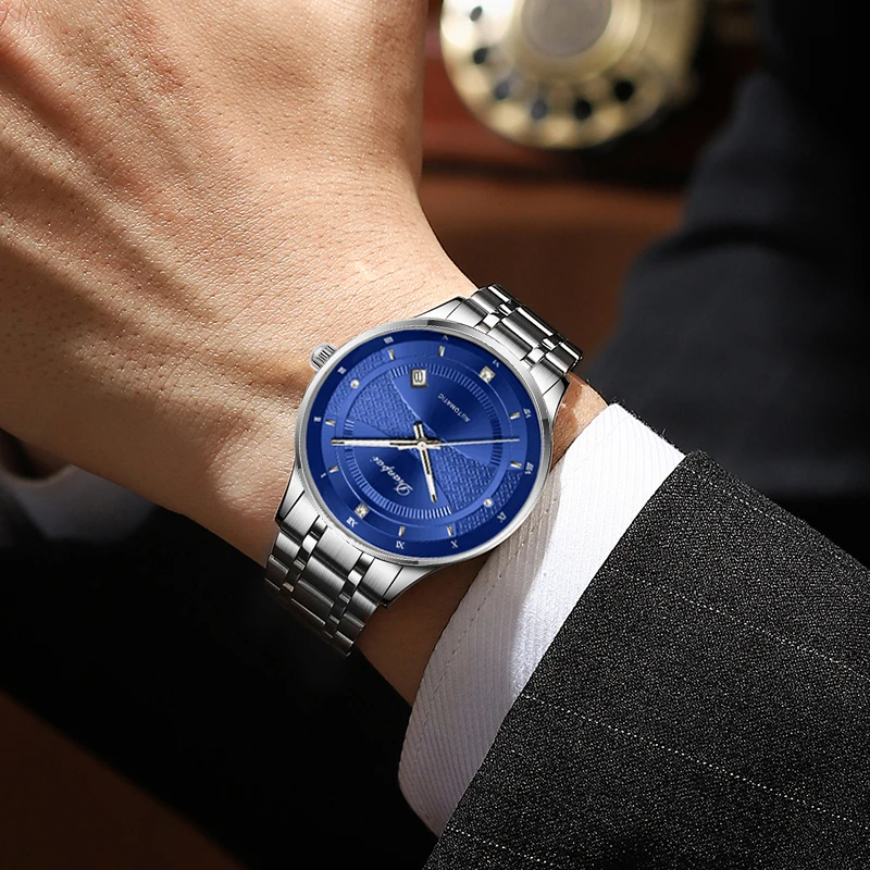 Мужские полностью автоматические механические часы с ремешком из нержавеющей стали, светящиеся мужские подарочные часы люксового бренда
Мужские полностью автоматические механические часы с ремешком из нержавеющей стали, светящиеся мужские подарочные часы люксового бренда