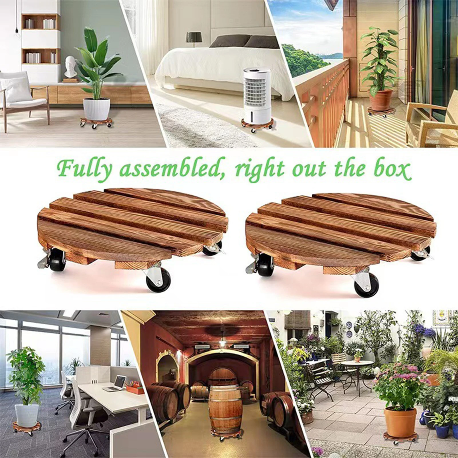 Movable Plant Stand Pot Stand Universal Roller Design Planters Pallet Caddy Used in Courtyard and Garden
Movable Plant Stand Pot Stand Universal Roller Design Planters Pallet Caddy Used in Courtyard and Garden