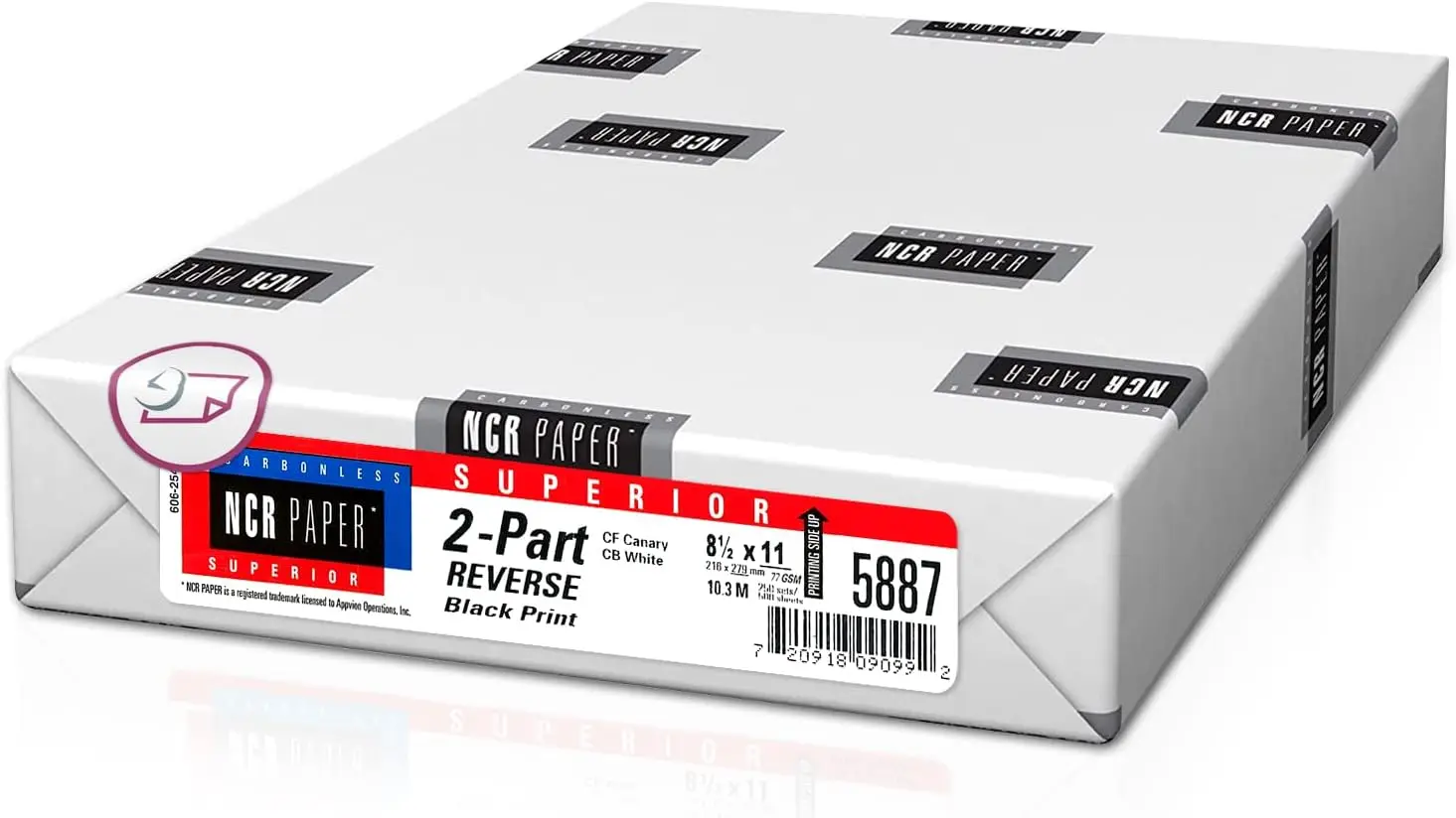 Carbonless NCR Paper 2 Part Reverse, 8.5x11 Pre Collated, 500 Sheets, Clear Images for Invoices, Receipts, Contracts
Carbonless NCR Paper 2 Part Reverse, 8.5x11 Pre Collated, 500 Sheets, Clear Images for Invoices, Receipts, Contracts