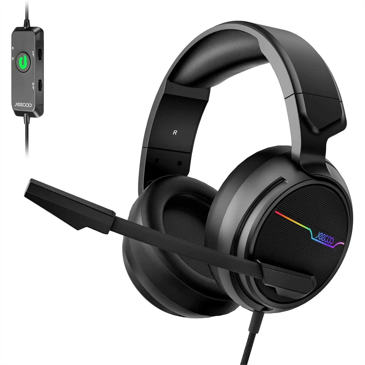 Gaming Headset With 7.1 Surround Sound USB Noise Cancelling Mic Memory Foam Ear Pads RGB Lights For PC Laptop
Gaming Headset With 7.1 Surround Sound USB Noise Cancelling Mic Memory Foam Ear Pads RGB Lights For PC Laptop