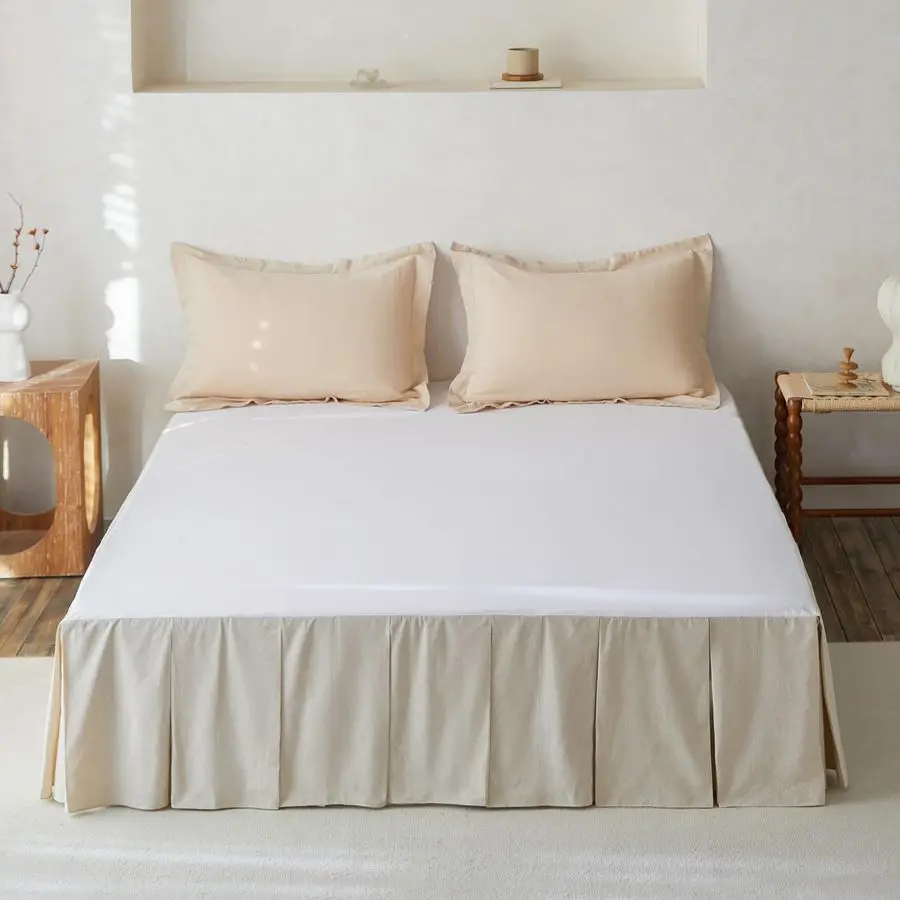 French Linen Pleated Bed Skirt, 18 Tailored Draped Natural LinenCotton Blend Basic Dust Border Soft Comfort Farmhouse Bedding 18
French Linen Pleated Bed Skirt, 18 Tailored Draped Natural LinenCotton Blend Basic Dust Border Soft Comfort Farmhouse Bedding 18