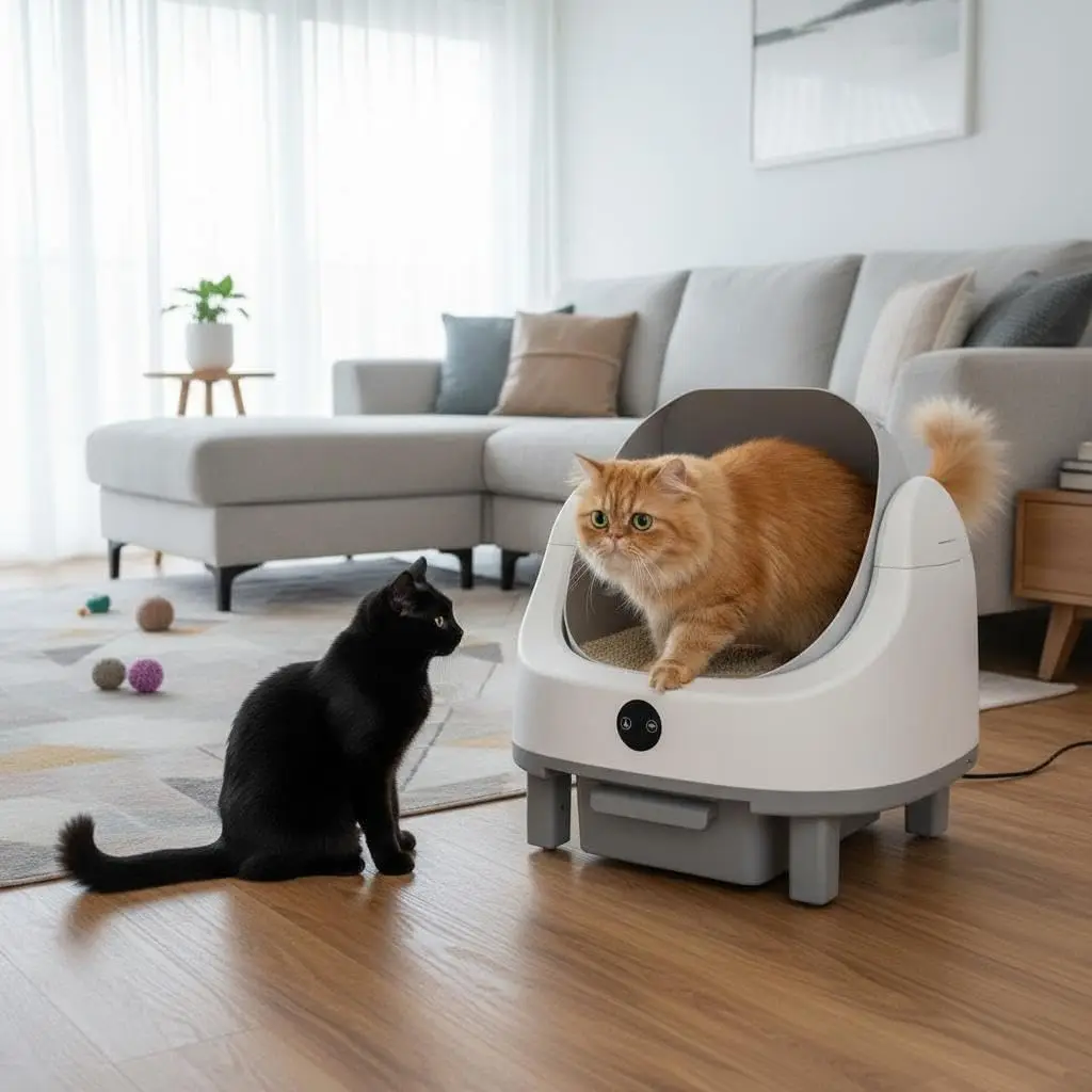 Автоматический самоочищающийся лоток для кошек 9 л, открытый, с датчиками безопасности, управлением через приложение и мониторингом в реальном времени
Автоматический самоочищающийся лоток для кошек 9 л, открытый, с датчиками безопасности, управлением через приложение и мониторингом в реальном времени