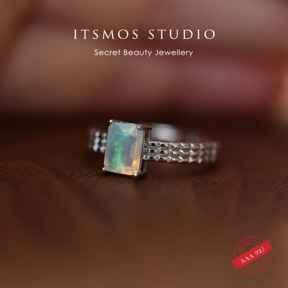 ITSMOS Natural Faceted Opal Ring s925 Sterling Silver Square Cut Gemstone Australian Opal Delicate Jewelry Rings for Women
ITSMOS Natural Faceted Opal Ring s925 Sterling Silver Square Cut Gemstone Australian Opal Delicate Jewelry Rings for Women