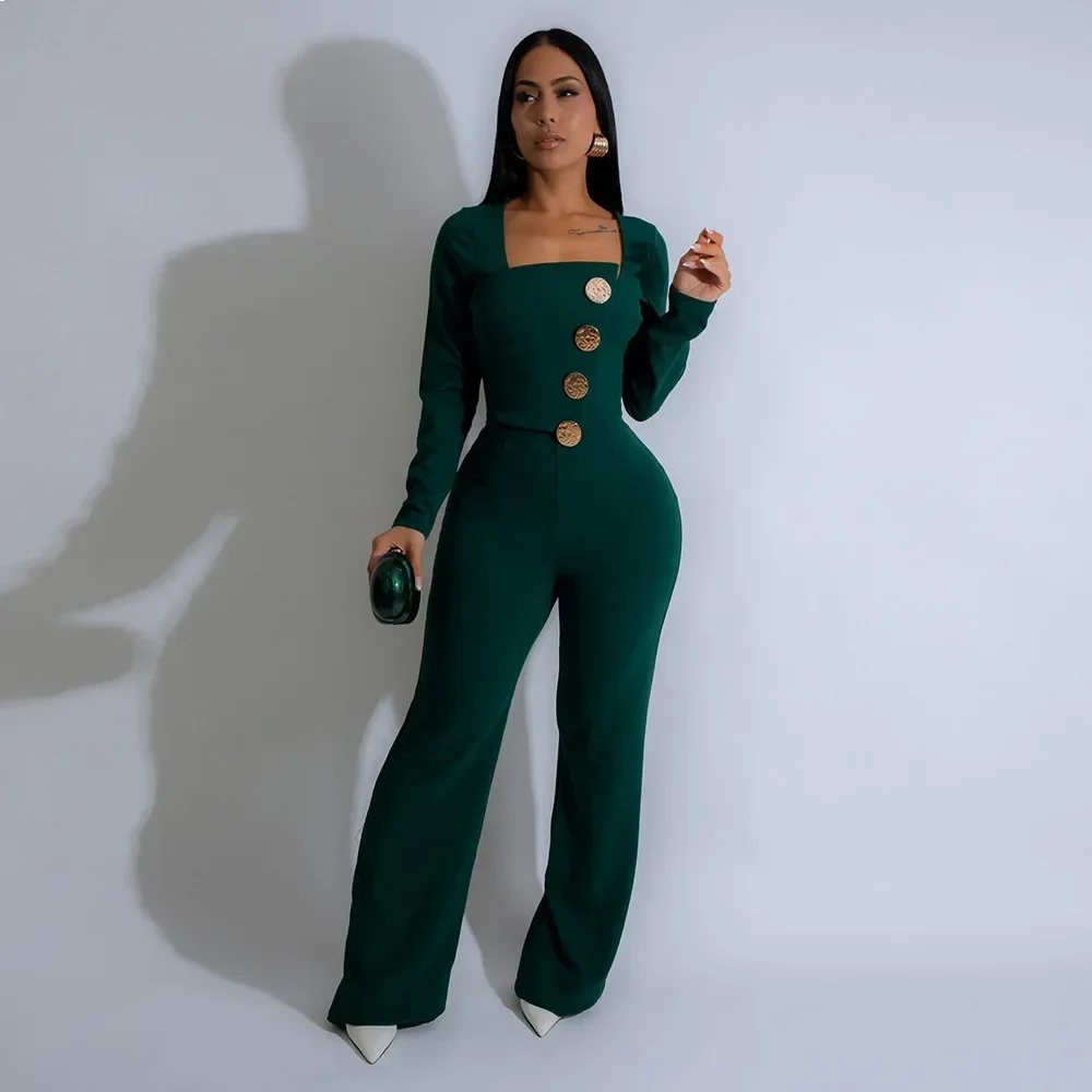 Spring Women's Sexy Square Neck Long Sleeved Tight Jumpsuit with Elegant Temperament Women's Outerwear Jumpsuit
Spring Women's Sexy Square Neck Long Sleeved Tight Jumpsuit with Elegant Temperament Women's Outerwear Jumpsuit