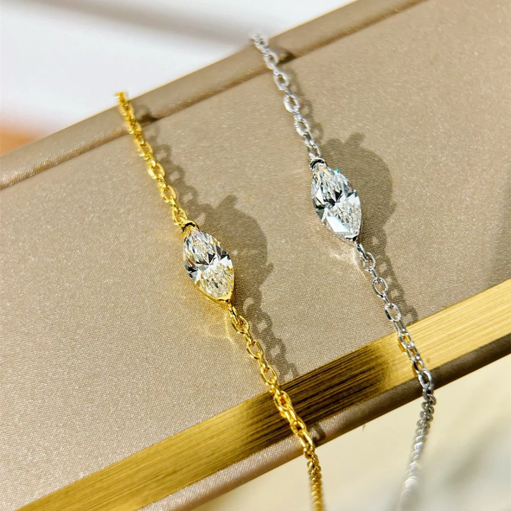 S925 Sterling Silver Gold-Plated Bracelet for Women – Marquise-Cut 5A Cubic Zirconia, Fashionable Jewelry Gift
S925 Sterling Silver Gold-Plated Bracelet for Women – Marquise-Cut 5A Cubic Zirconia, Fashionable Jewelry Gift