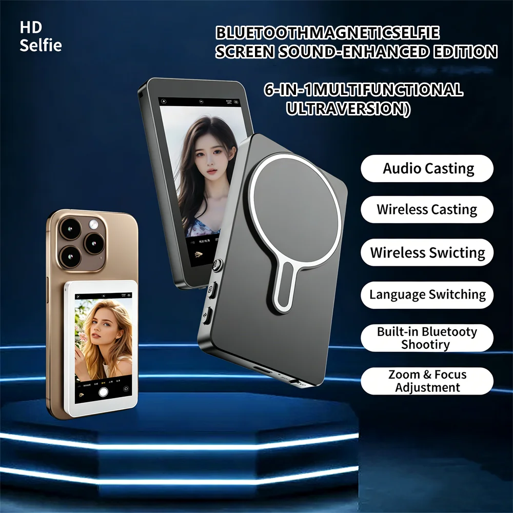 For iPhone Android Magnetic Phone Selfie Screen Monitor Bluetooth remote Selfie Rear Camera Vlog Live Stream Video Recording
For iPhone Android Magnetic Phone Selfie Screen Monitor Bluetooth remote Selfie Rear Camera Vlog Live Stream Video Recording