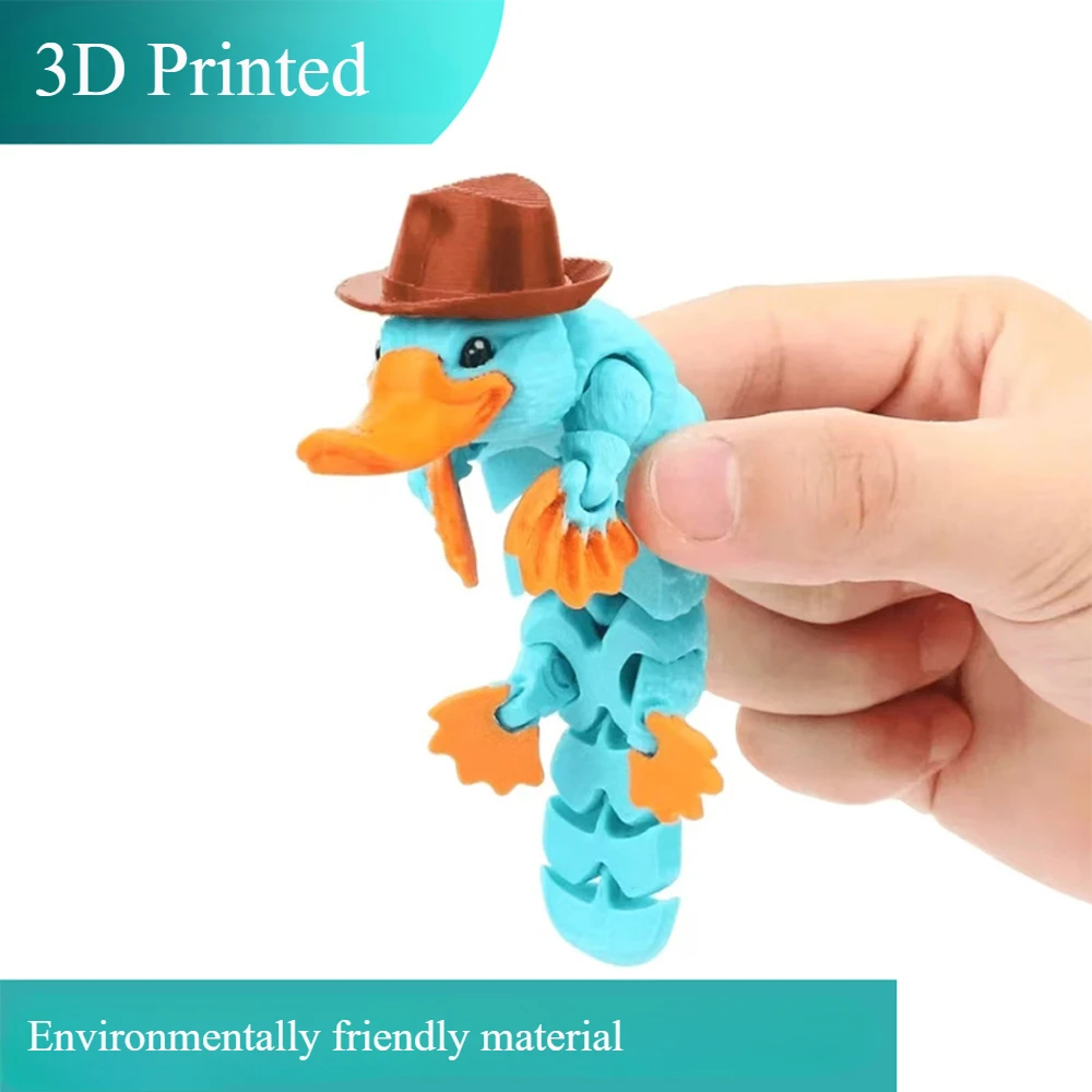 3D Printed Articulated Platypus Ornament Decoration Toy with Hat, New Unique Gift Figurine Model
3D Printed Articulated Platypus Ornament Decoration Toy with Hat, New Unique Gift Figurine Model