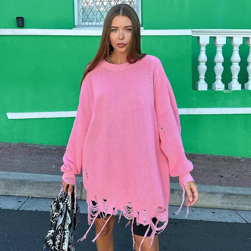 New casual women's fashionable Y2K long sleeved oversized knitted hollow sweater pullover, sexy club sweater top for winter
New casual women's fashionable Y2K long sleeved oversized knitted hollow sweater pullover, sexy club sweater top for winter