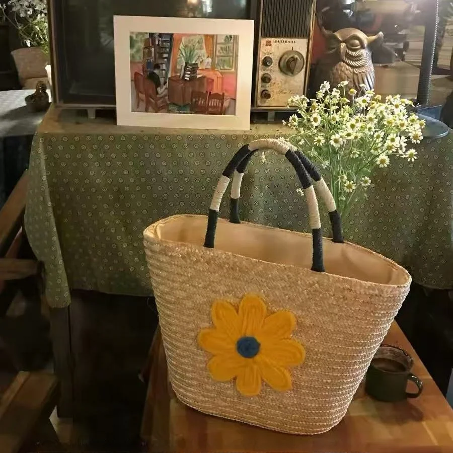 Floral Straw Lefebre Handbag Women's Summer High-End Versatile Handbag Tote Bag Double Handle Open Top Style
Floral Straw Lefebre Handbag Women's Summer High-End Versatile Handbag Tote Bag Double Handle Open Top Style