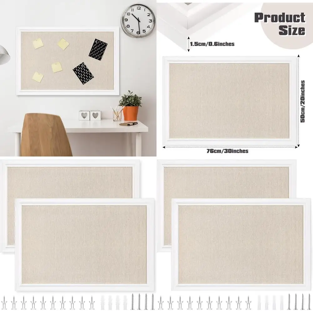 White 30x20 Inch Decorative Wall-Mounted Bulletin Board with Frame for Home and Office, Ideal for Notices and Pictures
White 30x20 Inch Decorative Wall-Mounted Bulletin Board with Frame for Home and Office, Ideal for Notices and Pictures