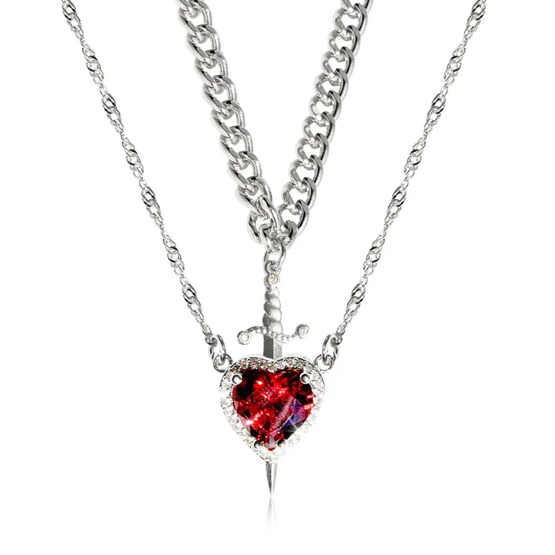 Heart and Sword Necklace - Couple Necklaces - Golden Plated STAINLESS STEEL Zircon Crystal Ring Bracelet Necklace Jewelry Set
Heart and Sword Necklace - Couple Necklaces - Golden Plated STAINLESS STEEL Zircon Crystal Ring Bracelet Necklace Jewelry Set