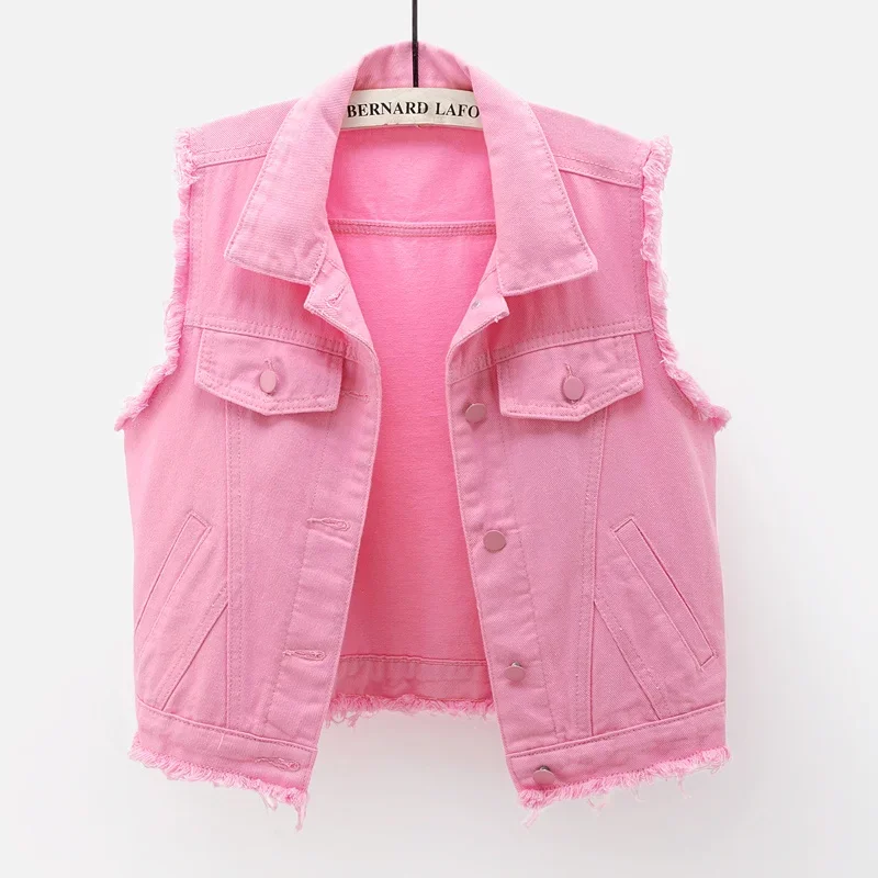 Korean Fashion Pink White Denim Vest Women Waistcoat Summer Loose Short Burrs Sleeveless Jacket Coat Casual Jeans Vests Female
Korean Fashion Pink White Denim Vest Women Waistcoat Summer Loose Short Burrs Sleeveless Jacket Coat Casual Jeans Vests Female