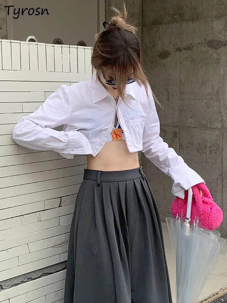 Cropped Shirts Women Simple All-match Sexy Hot Girls Creativity Slim Spring Streetwear Stylish Leisure Korean Style Personality
Cropped Shirts Women Simple All-match Sexy Hot Girls Creativity Slim Spring Streetwear Stylish Leisure Korean Style Personality