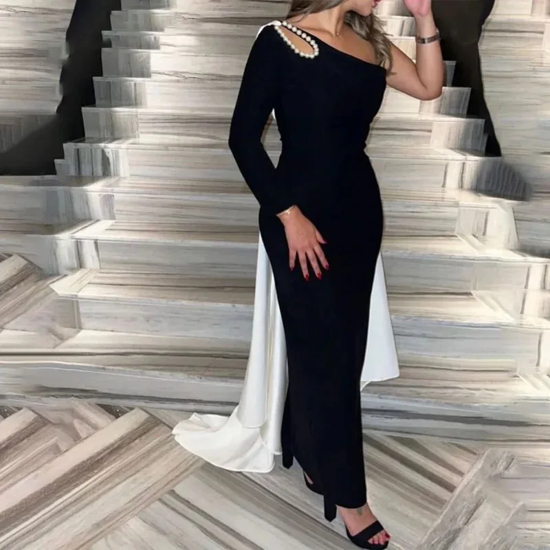 Fashion Contrast One Shoulder Evening Gown 2024 New Special Occasion Dresses Elegant Dinner Party Prom Gowns Ankle-Length
Fashion Contrast One Shoulder Evening Gown 2024 New Special Occasion Dresses Elegant Dinner Party Prom Gowns Ankle-Length