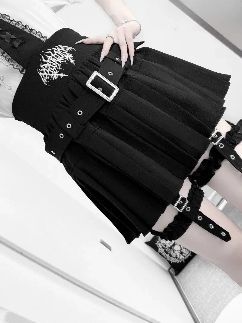 Original High Waist Subculture Japanese Style Leg Ring Embroidered Short Skirt Sweet Versatile Black Pleated Mini Skirts
Original High Waist Subculture Japanese Style Leg Ring Embroidered Short Skirt Sweet Versatile Black Pleated Mini Skirts