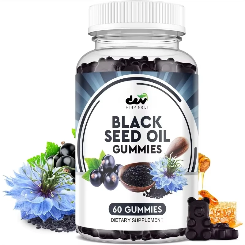 Black seed oil gummies - containing honey, vitamin B6 C、D3、 Turmeric and pomegranate support immunity, digestion, hair, and sk
Black seed oil gummies - containing honey, vitamin B6 C、D3、 Turmeric and pomegranate support immunity, digestion, hair, and sk