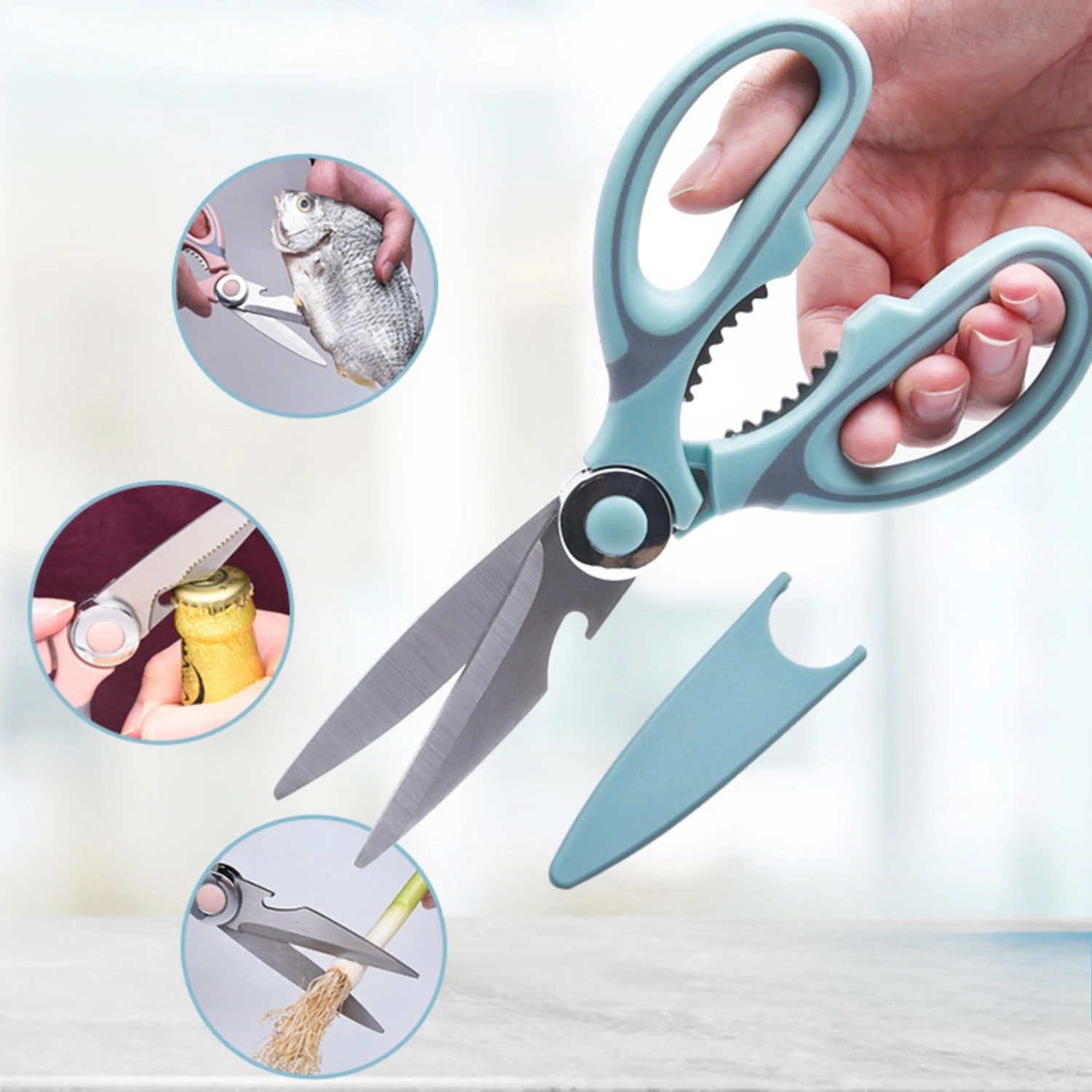 Multifunctional Stainless Steel Kitchen Scissors for Fish Chicken Bone Cutting Household Kitchen Tool with Bottle Opener
Multifunctional Stainless Steel Kitchen Scissors for Fish Chicken Bone Cutting Household Kitchen Tool with Bottle Opener