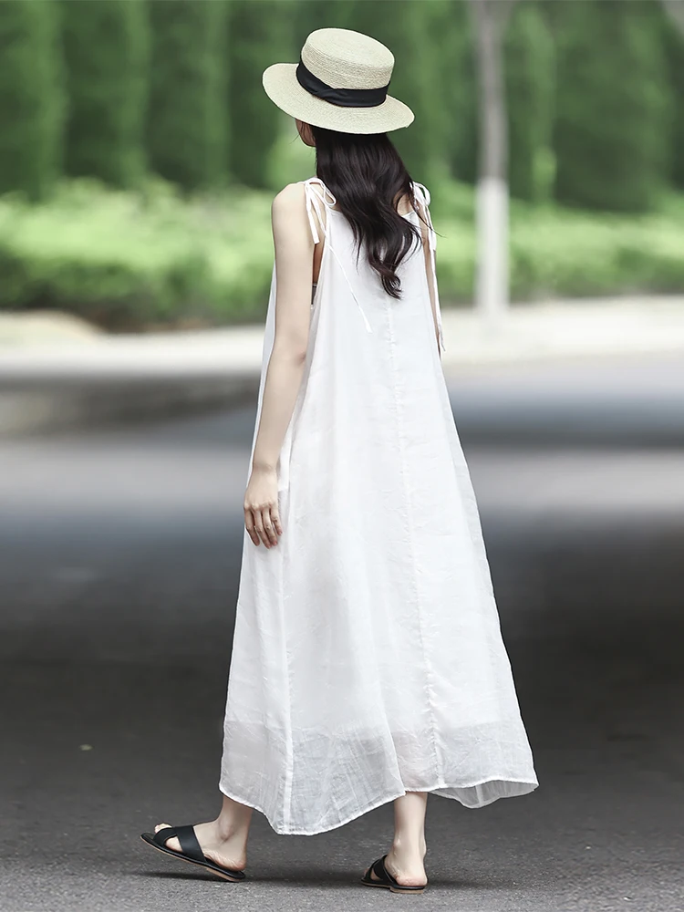 Miaoli Double Layer Non-Lightweight 100% Flax Strap Dress White Fairy Artistic Forest Girl Loose Base Skirt Women's Casual Dress
Miaoli Double Layer Non-Lightweight 100% Flax Strap Dress White Fairy Artistic Forest Girl Loose Base Skirt Women's Casual Dress