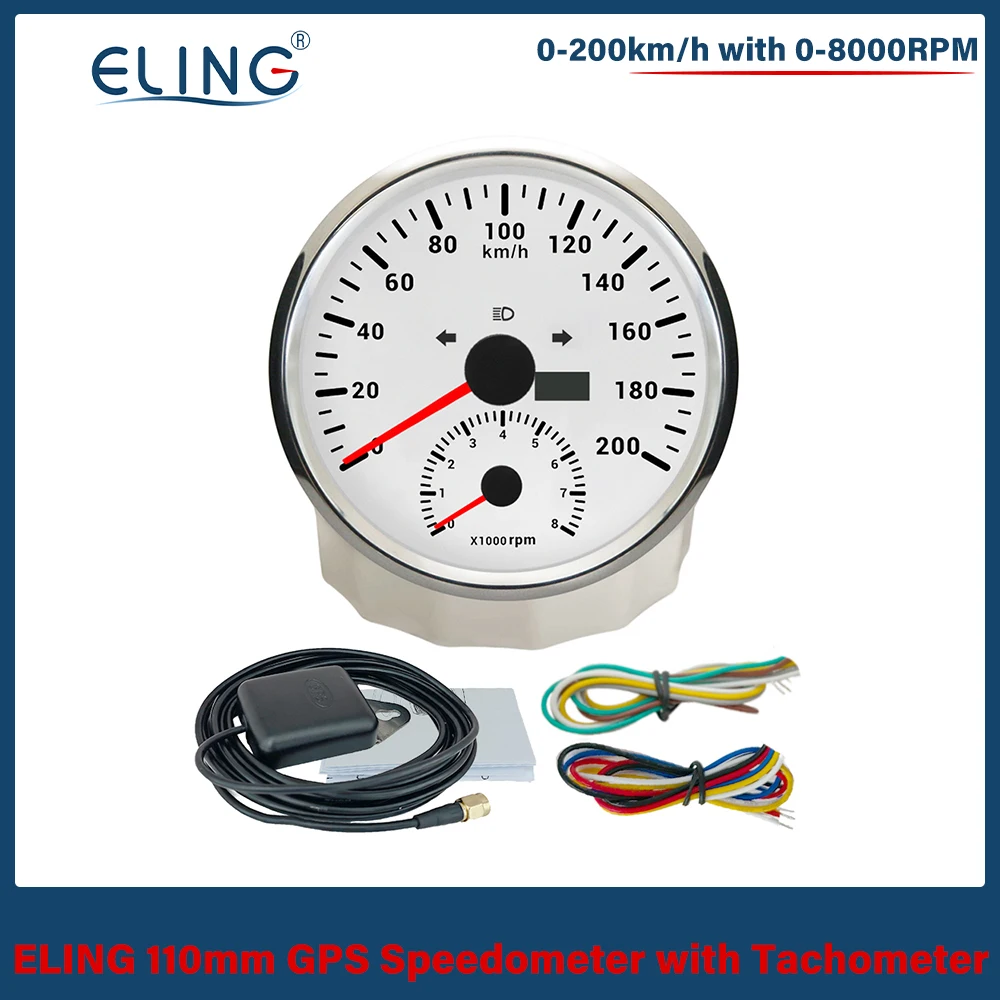 ELING New 110mm GPS Speedometer 0-120MPH 0-200km/h with 0-8000RPM Tachometer with Red Backlight for Car Yacht Van Boat 12V 24V
ELING New 110mm GPS Speedometer 0-120MPH 0-200km/h with 0-8000RPM Tachometer with Red Backlight for Car Yacht Van Boat 12V 24V