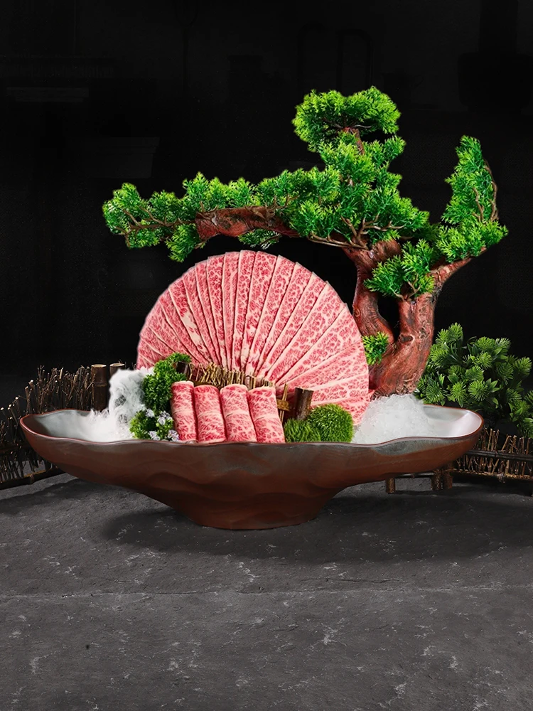 Mountain Wild Wind Fre Beef Dry Ice Plate Special Seood Salmon Sui Di Hotel Restaurant High Quali Melne Plate
Mountain Wild Wind Fre Beef Dry Ice Plate Special Seood Salmon Sui Di Hotel Restaurant High Quali Melne Plate