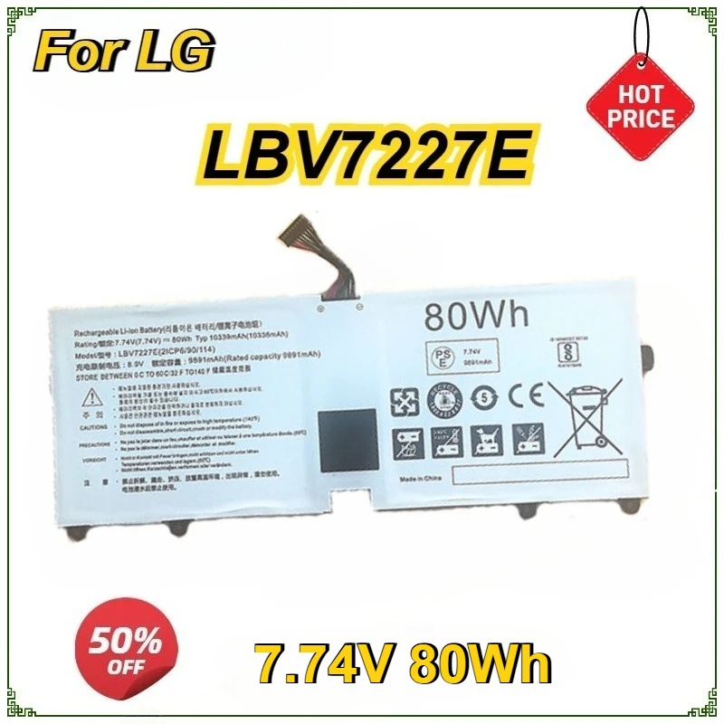 New LBV7227E Laptop Battery for LG Gram 15/16/17 2020/2021 15Z90N 17Z90N 16Z90PC 16Z90PG 16ZD90P 16Z90P 17Z90P 80Wh 4 Cells
New LBV7227E Laptop Battery for LG Gram 15/16/17 2020/2021 15Z90N 17Z90N 16Z90PC 16Z90PG 16ZD90P 16Z90P 17Z90P 80Wh 4 Cells