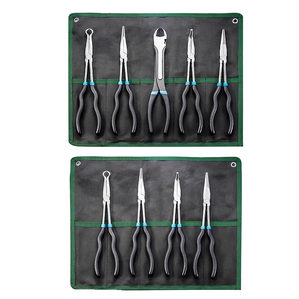 Набор плоскогубцев с длинным носом, 5 шт., включая прямой изогнутый игольчатый нос 045 90 градусов для обработки мелких деталей и изгиба проволоки
Набор плоскогубцев с длинным носом, 5 шт., включая прямой изогнутый игольчатый нос 045 90 градусов для обработки мелких деталей и изгиба проволоки